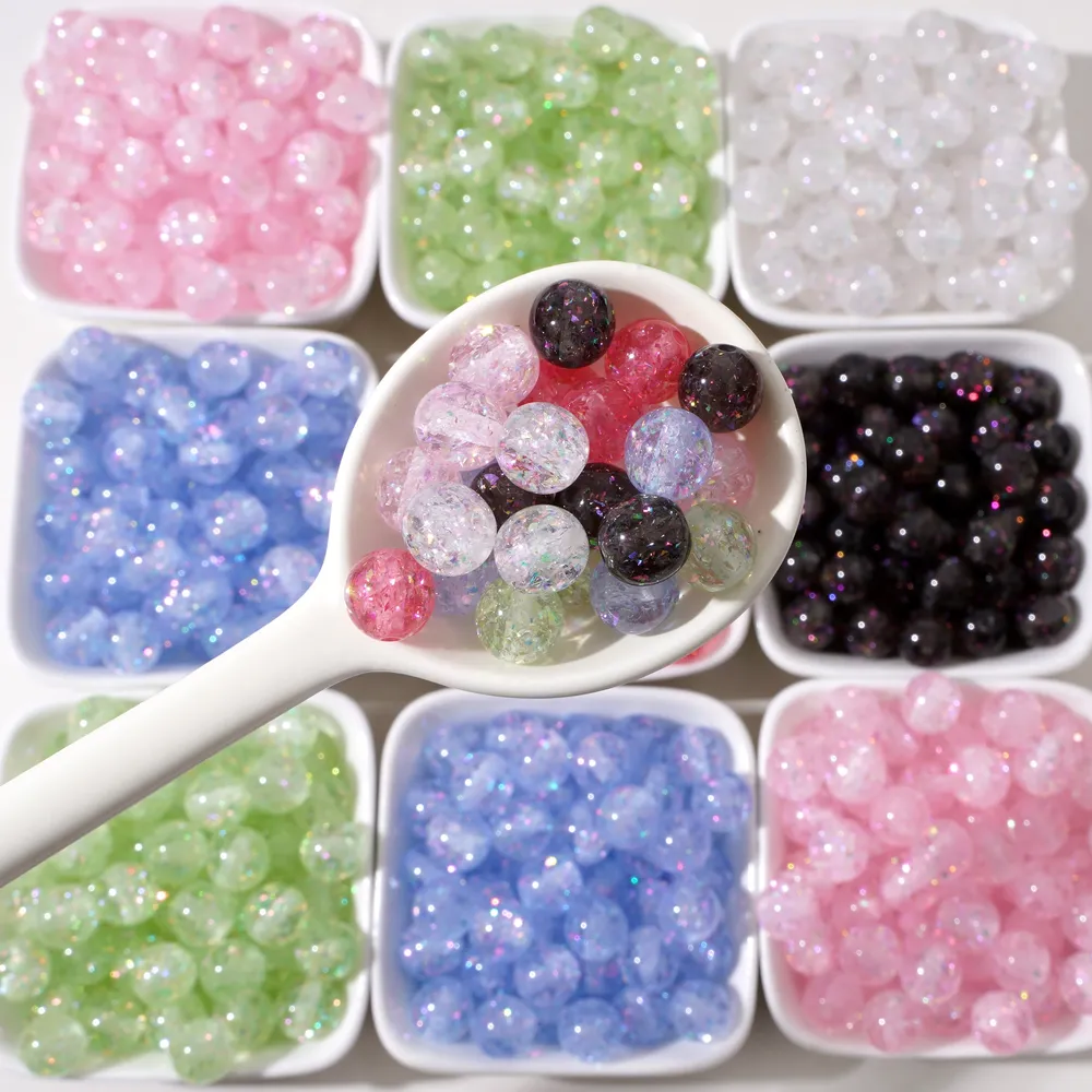 Lot de 5 perles résine bonbon 10mm pour bijoux