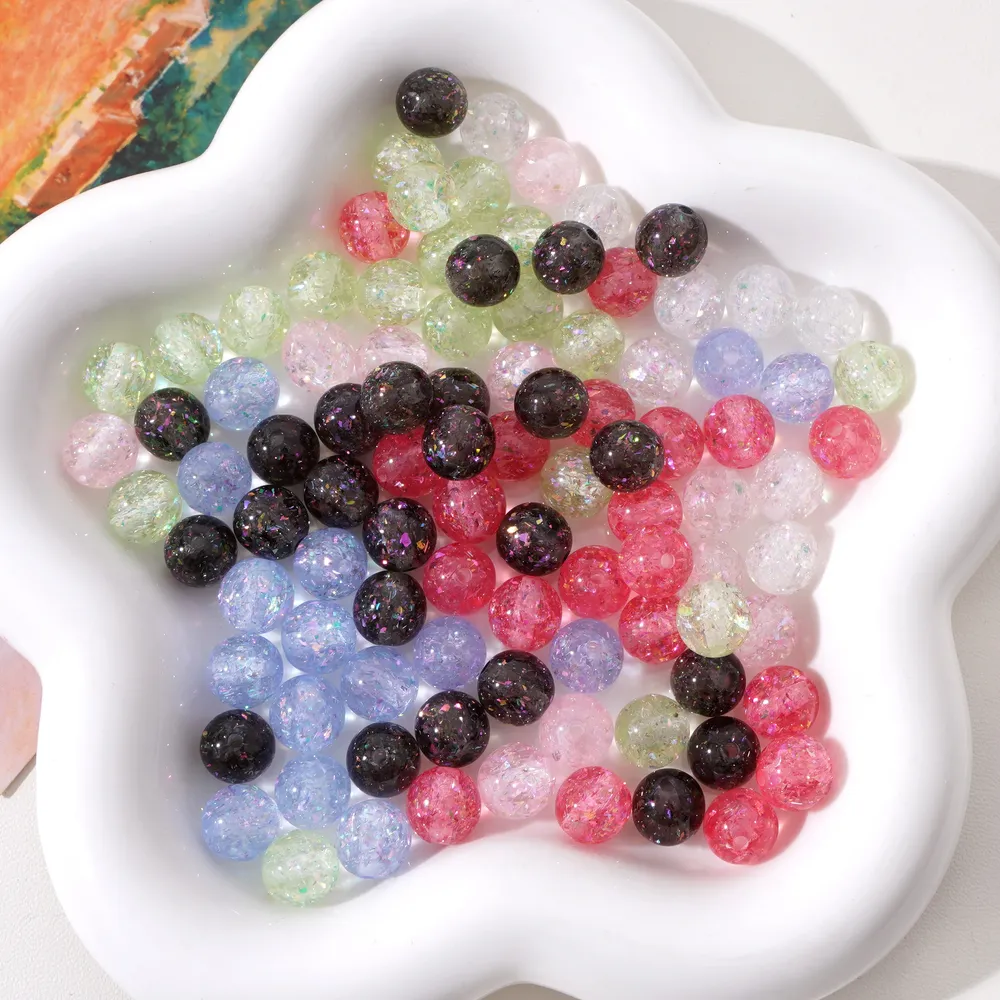 Lot de 5 perles résine bonbon 10mm pour bijoux