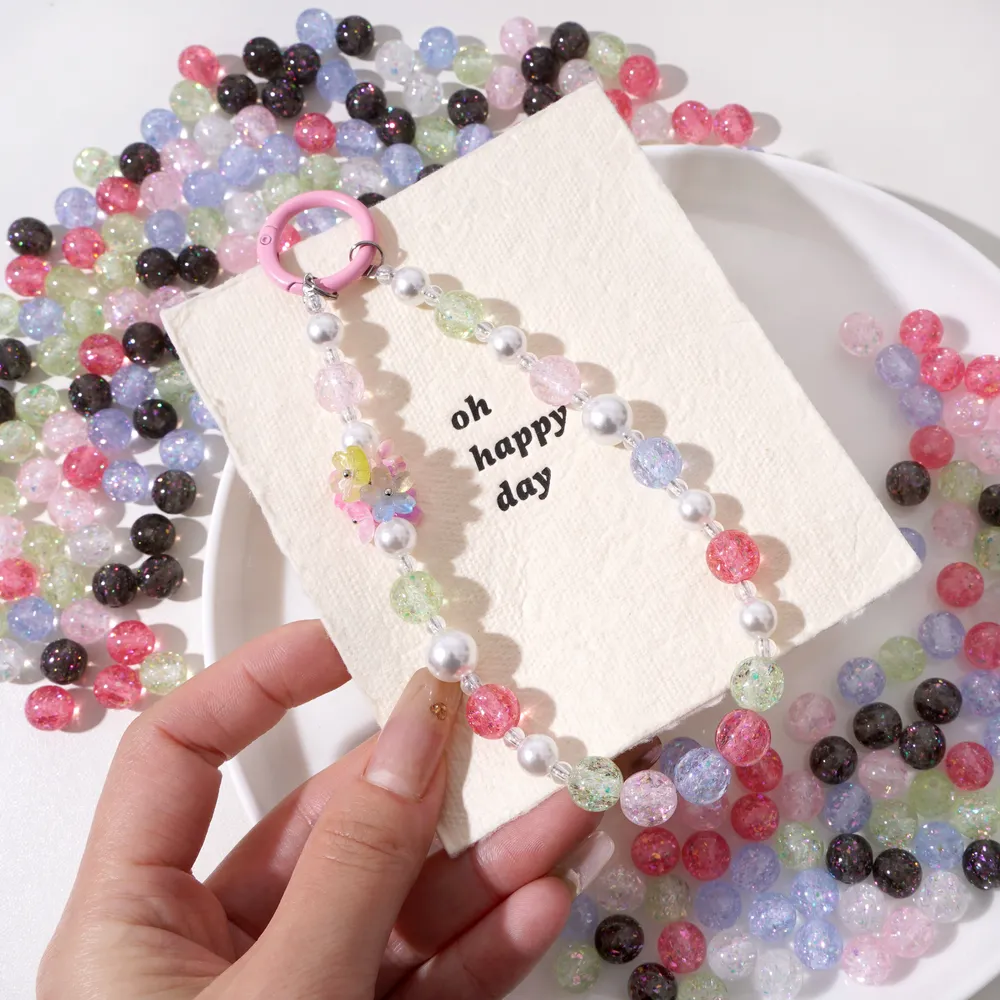 Lot de 5 perles résine bonbon 10mm pour bijoux