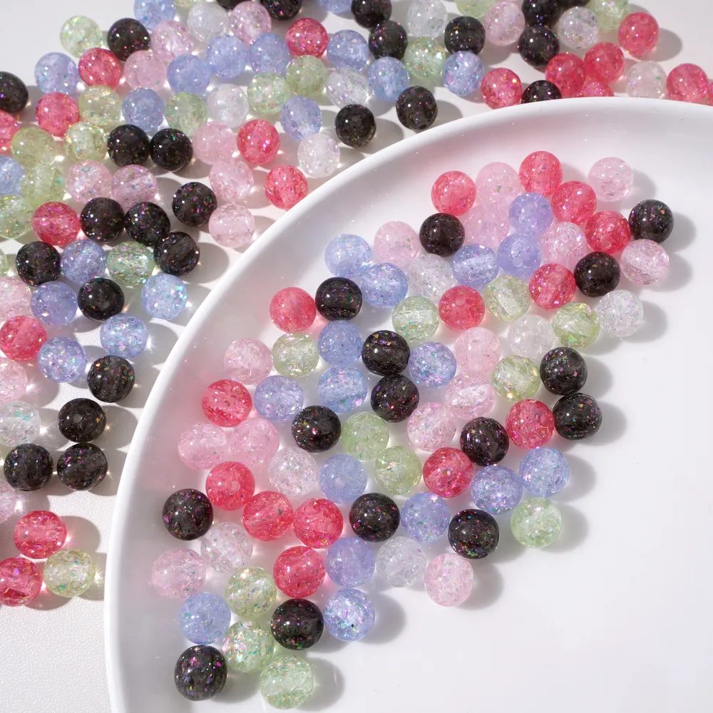 Lot de 5 perles résine bonbon 10mm pour bijoux