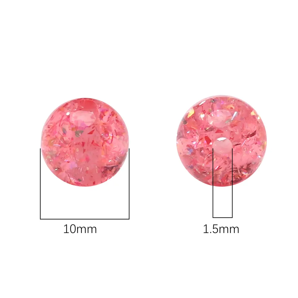 Lot de 5 perles résine bonbon 10mm pour bijoux