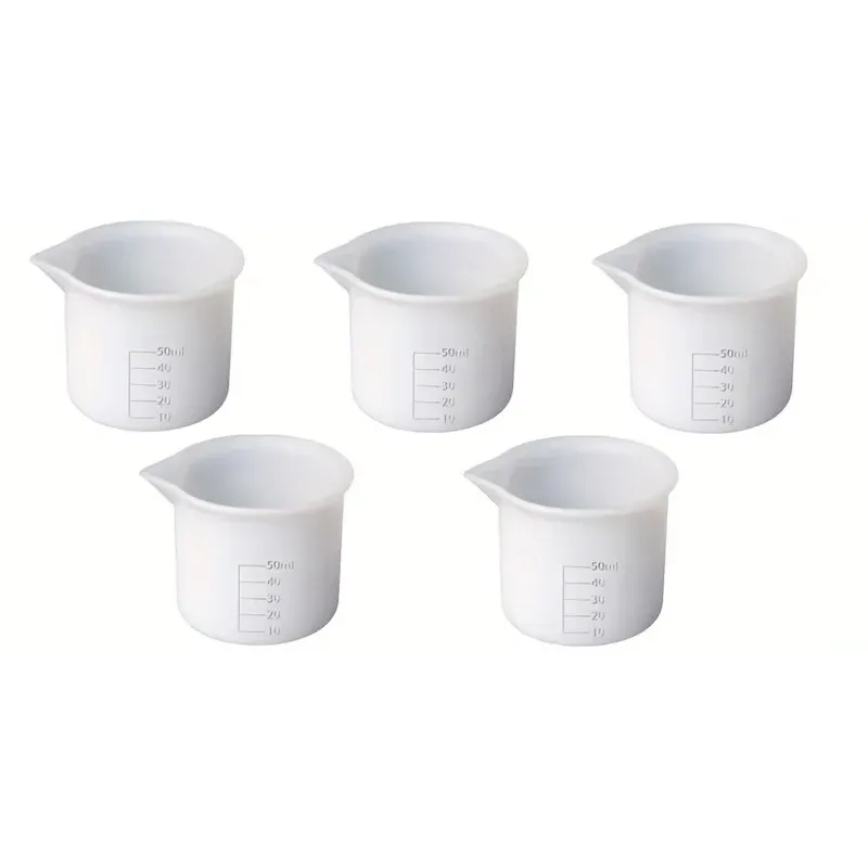 Lot de 5 tasses mesure silicone 50ml pour résine époxy