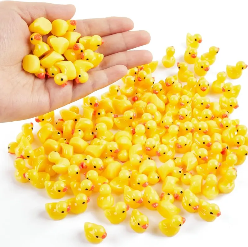 Lot de 50 à 200 mini canards résine pour micro paysage