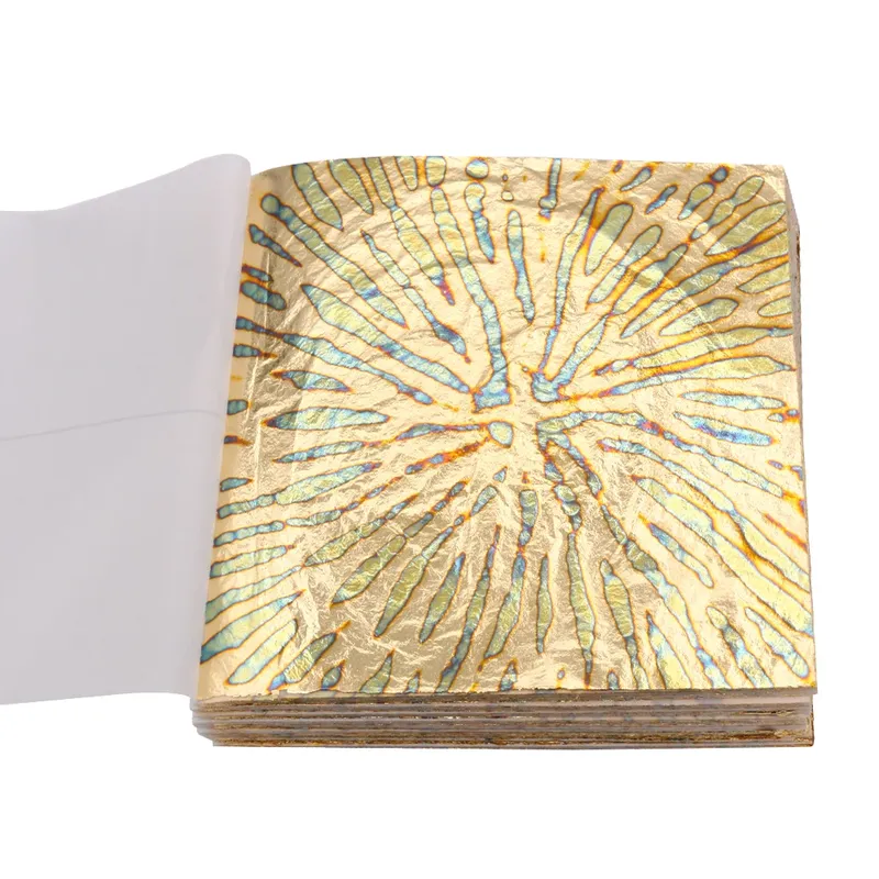 Lot de 50 feuilles d'or imitation 14x14 cm pour nail art