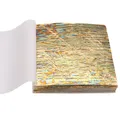 Lot de 50 feuilles d'or imitation 14x14 cm pour nail art – Couleur Bleu profond