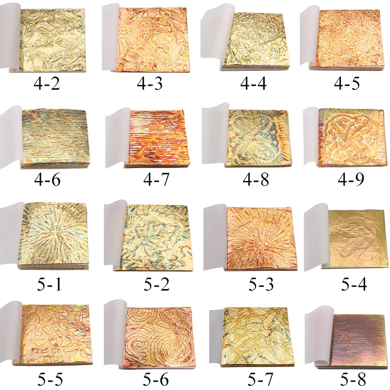 Lot de 50 feuilles d'or imitation 14x14 cm pour nail art