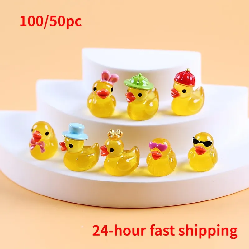 Lot de 50 ou 100 mini canards résine lumineux pour jardin