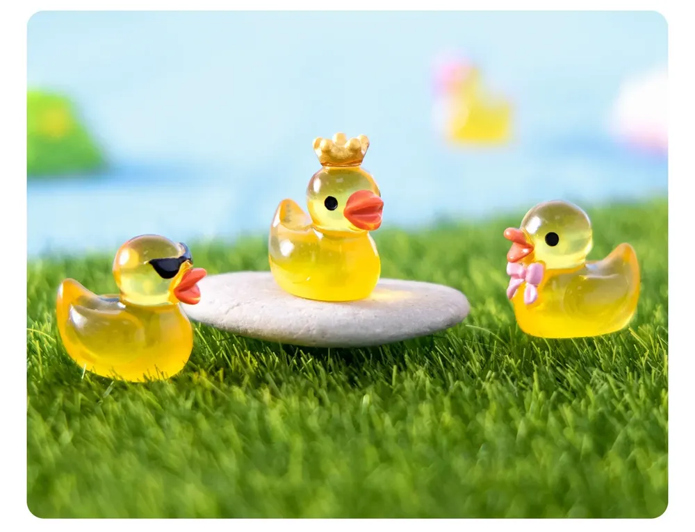 Lot de 50 ou 100 mini canards résine lumineux pour jardin