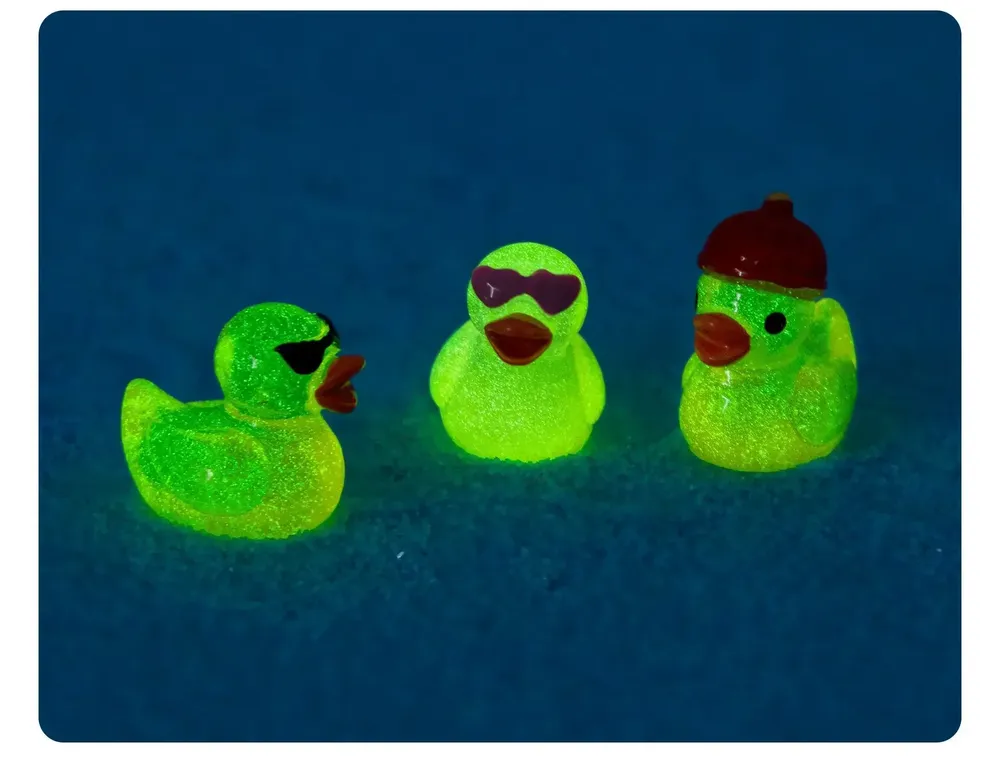 Lot de 50 ou 100 mini canards résine lumineux pour jardin