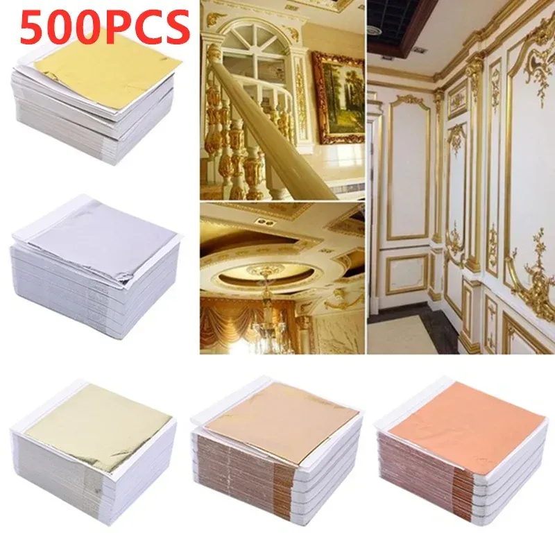 Lot de 500 feuilles d'or imitation pour artisanat et nail art