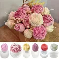 Lot de 6 moules silicone fleurs pivoine rose pour bougies – 1