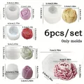 Lot de 6 moules silicone fleurs pivoine rose pour bougies – 4