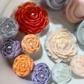 Lot de 6 moules silicone fleurs pivoine rose pour bougies – 6