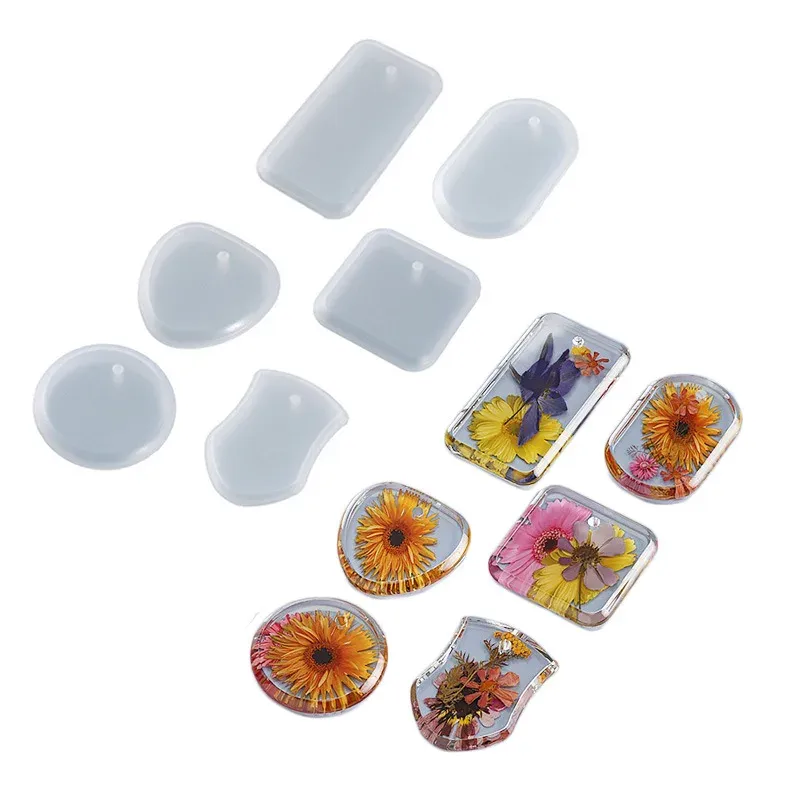 Lot de 6 moules silicone formes géométriques pour bijoux