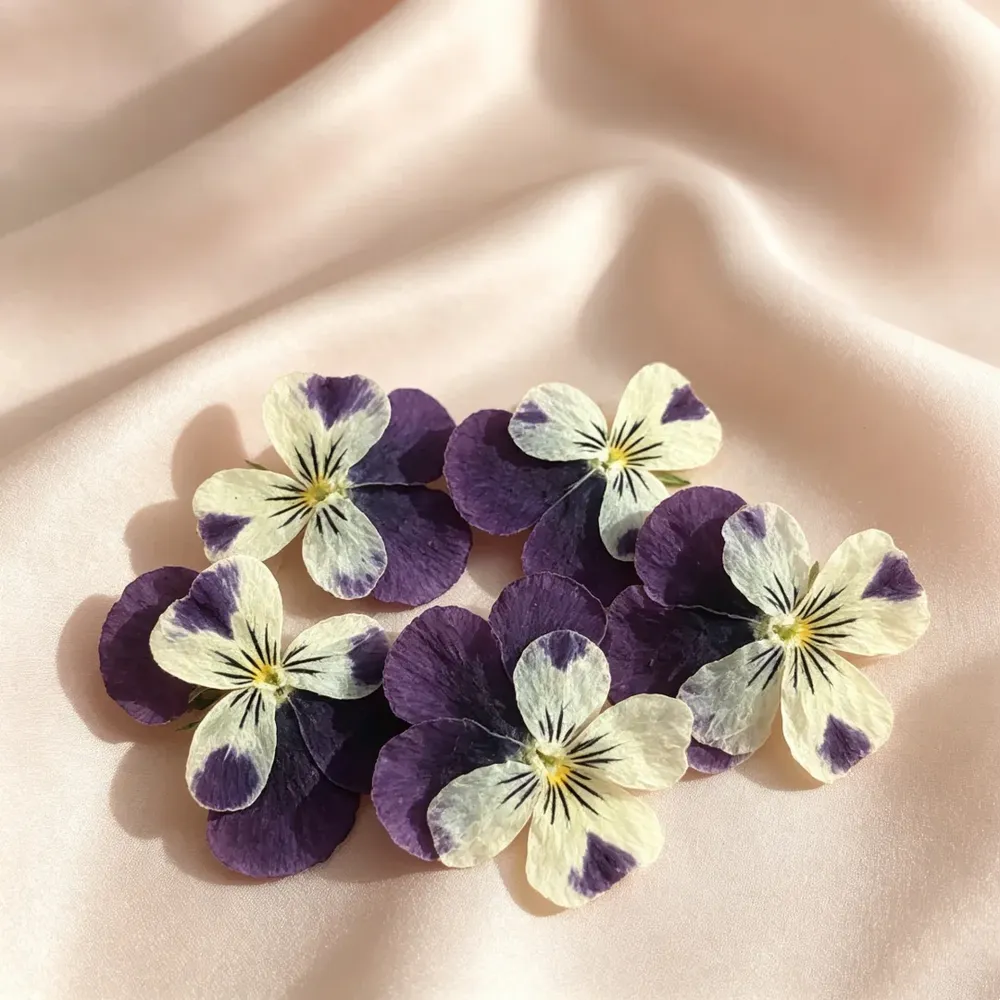 Lot de 60 fleurs de pensée tricolores séchées pour bijoux et cartes