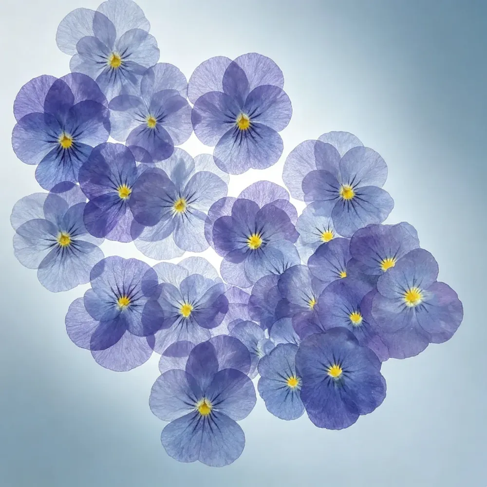Lot de 60 fleurs de pensée tricolores séchées pour bijoux et cartes