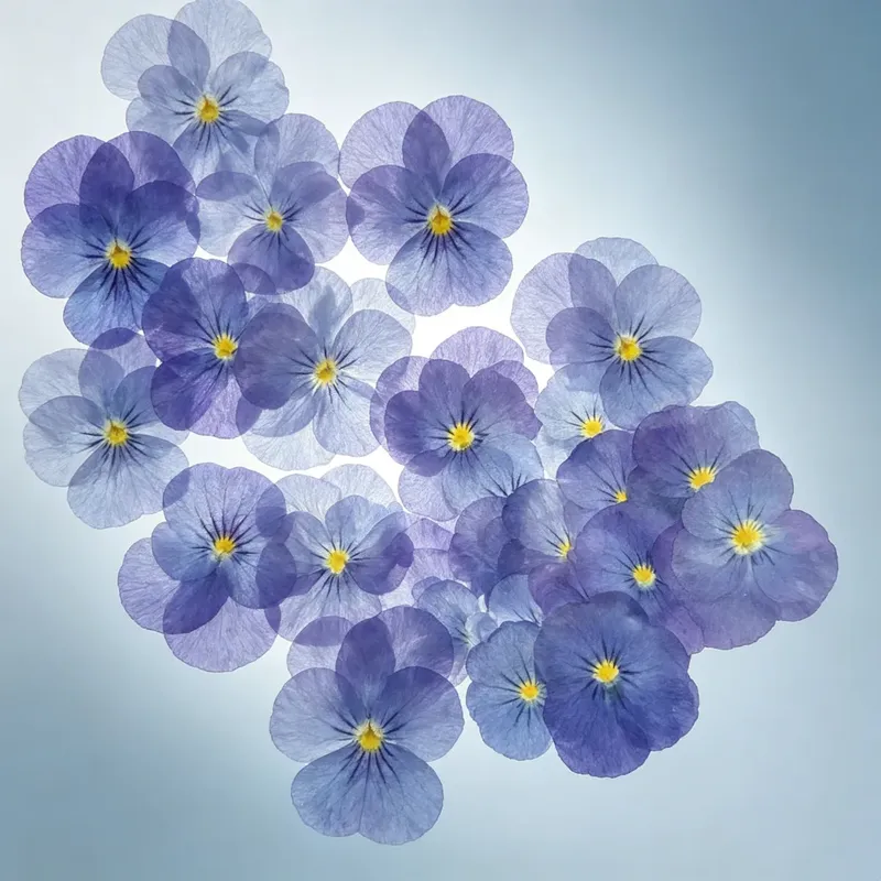 Lot de 60 fleurs de pensée tricolores séchées pour bijoux et cartes