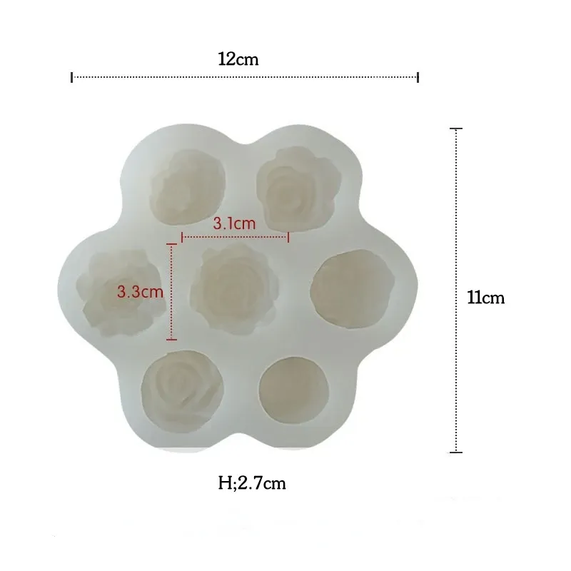 Lot de 7 moules silicone fleur pour bougie et savon