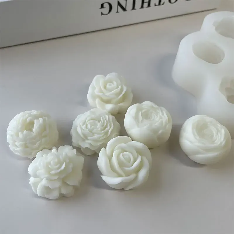 Lot de 7 moules silicone fleur pour bougie et savon