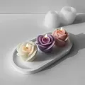 Lot de moules silicone rose 3D pour bougie et savon – 2