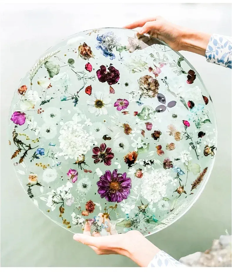 Marque-page fleurs séchées pressées pour résine DIY