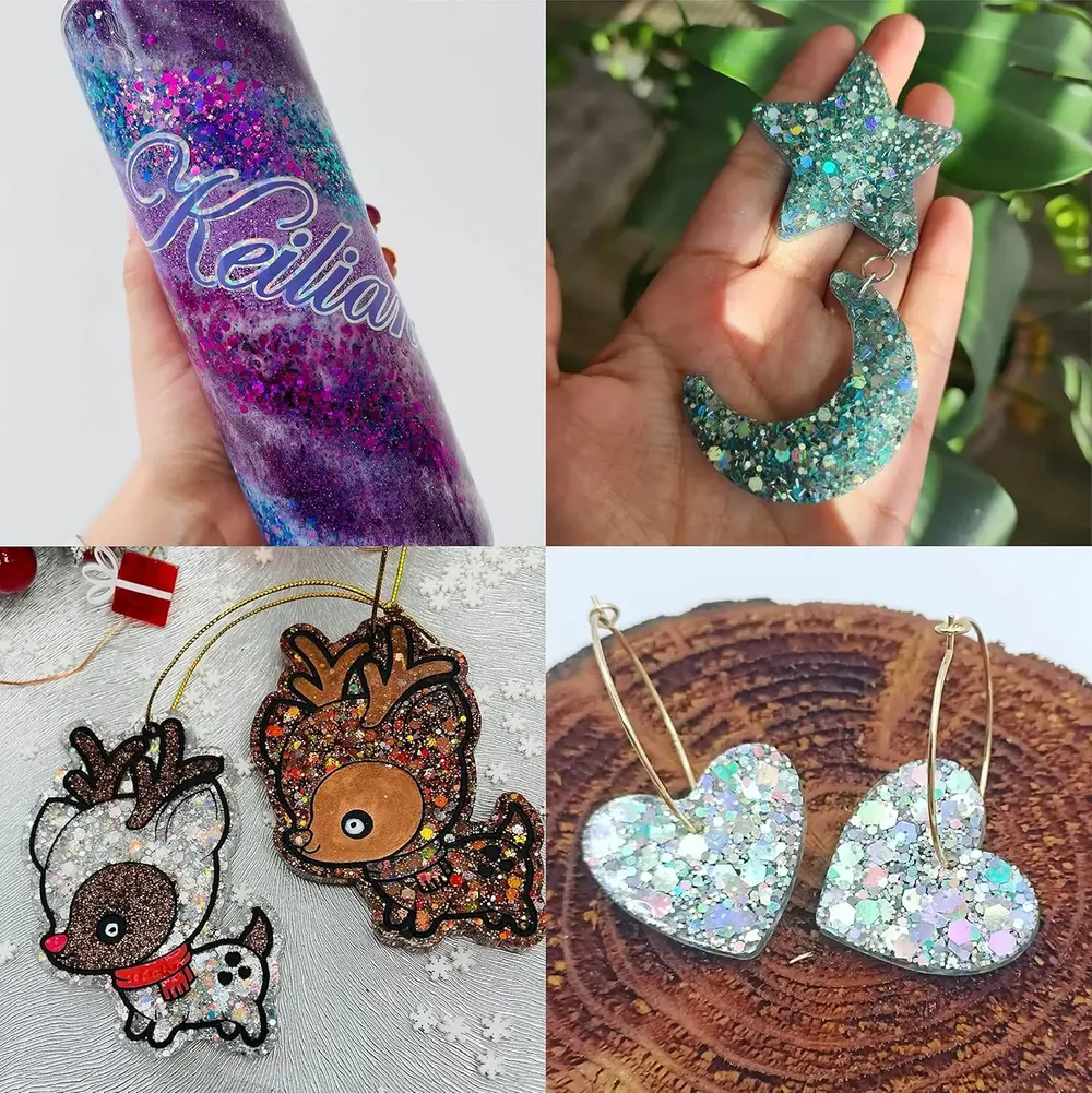 Mélange paillettes holographiques 50g pour résine