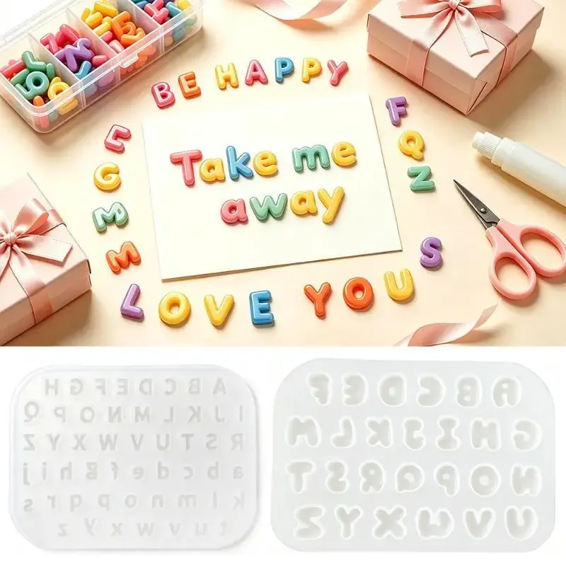 Mini moule silicone lettre pendentif clé