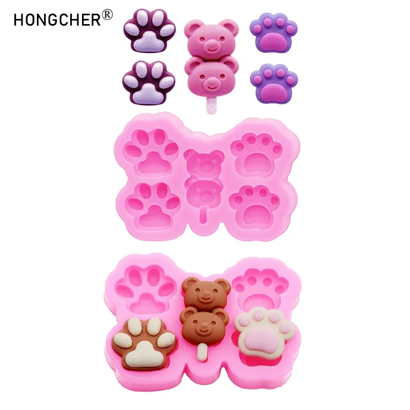 Mini moule silicone patte chat chien ours bijoux