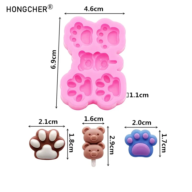 Mini moule silicone patte chat chien ours bijoux