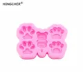 Mini moule silicone patte chat chien ours bijoux – Couleur pink