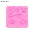 Mini moule silicone patte chat chien ours bijoux – Couleur pink