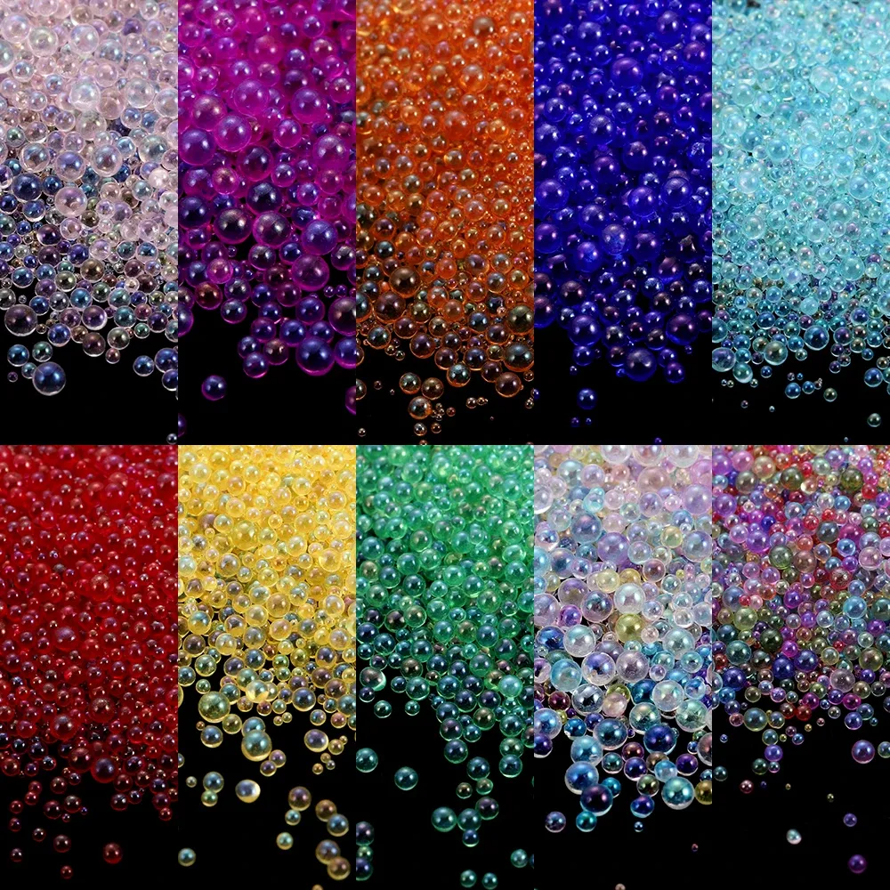 Mini perles de verre 10 à 20 g pour résine et nail art