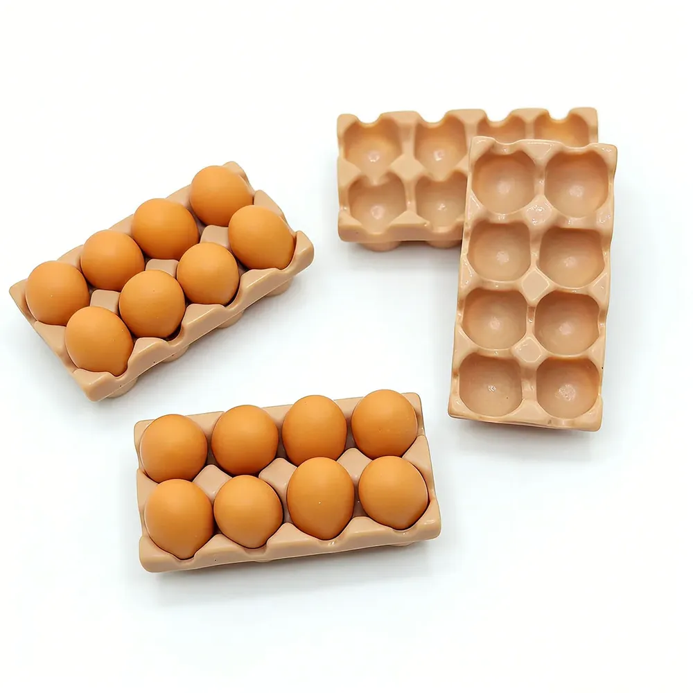 Mini plateau œufs résine pour maison poupée artisanat