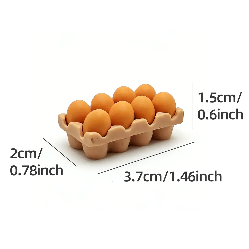 Mini plateau œufs résine pour maison poupée artisanat