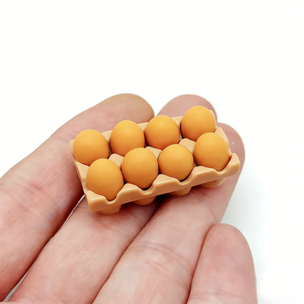 Mini plateau œufs résine pour maison poupée artisanat