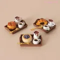 Mini set café et pâtisserie résine pour maison poupée – 5