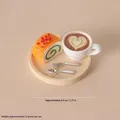 Mini set café et pâtisserie résine pour maison poupée – Couleur BLANC (A4)