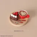 Mini set café et pâtisserie résine pour maison poupée – Couleur Bleu (A5)
