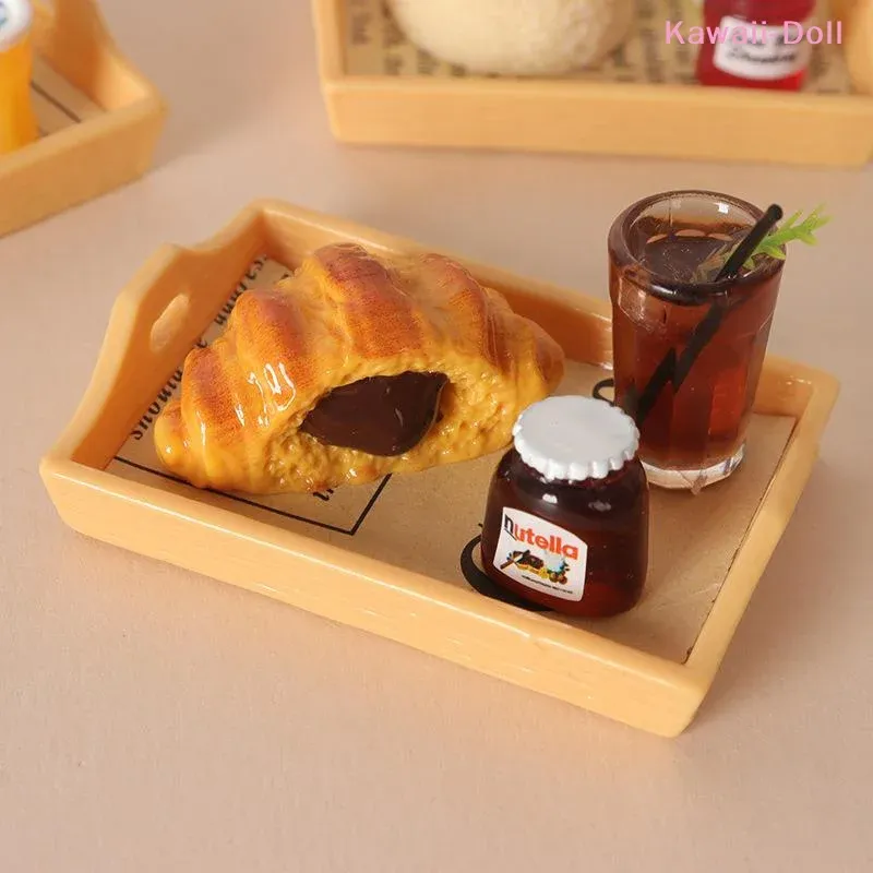 Mini set café et pâtisserie résine pour maison poupée
