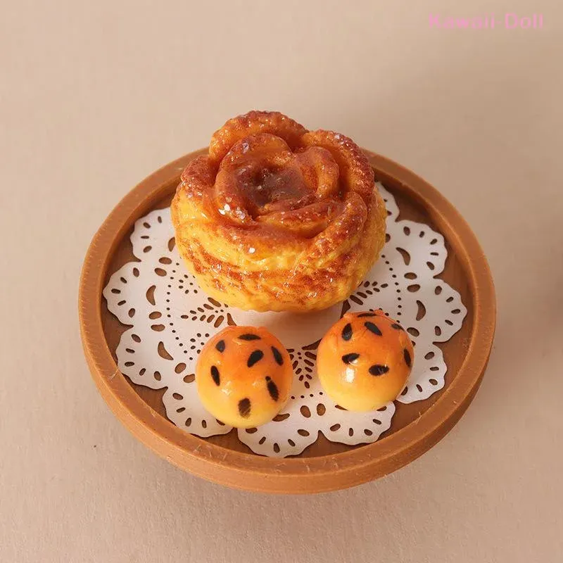 Mini set café et pâtisserie résine pour maison poupée