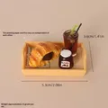 Mini set café et pâtisserie résine pour maison poupée – Couleur noir (A7)