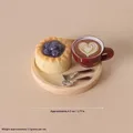 Mini set café et pâtisserie résine pour maison poupée – Couleur Rouge (A3)