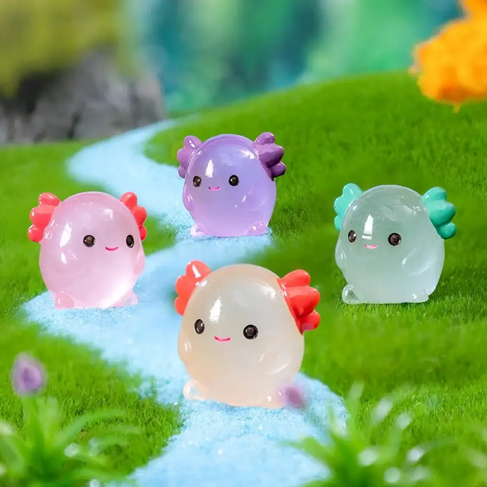 Miniatures axolotl lumineuses jardin féerique