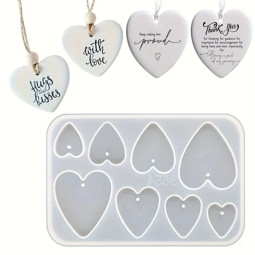 Moule pendentif cœur 8 cavités antiadhésif