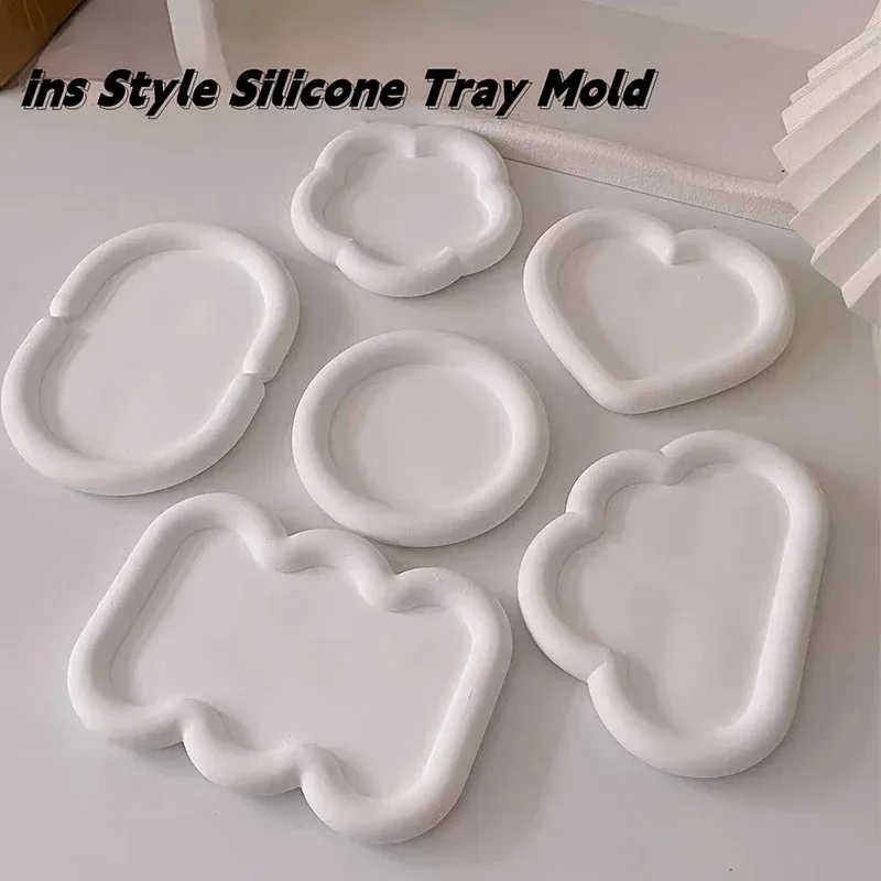 Moule plateau bijou rond cœur nuage pour résine