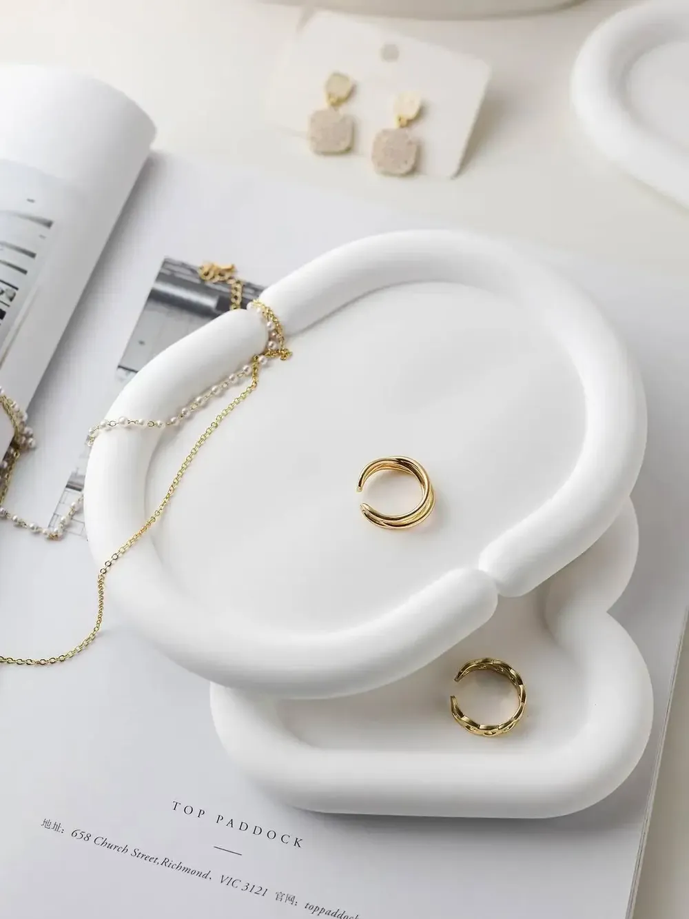 Moule plateau bijou rond cœur nuage pour résine