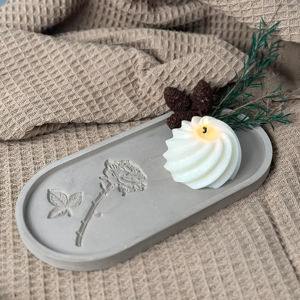 Moule plateau fleur pour béton et résine