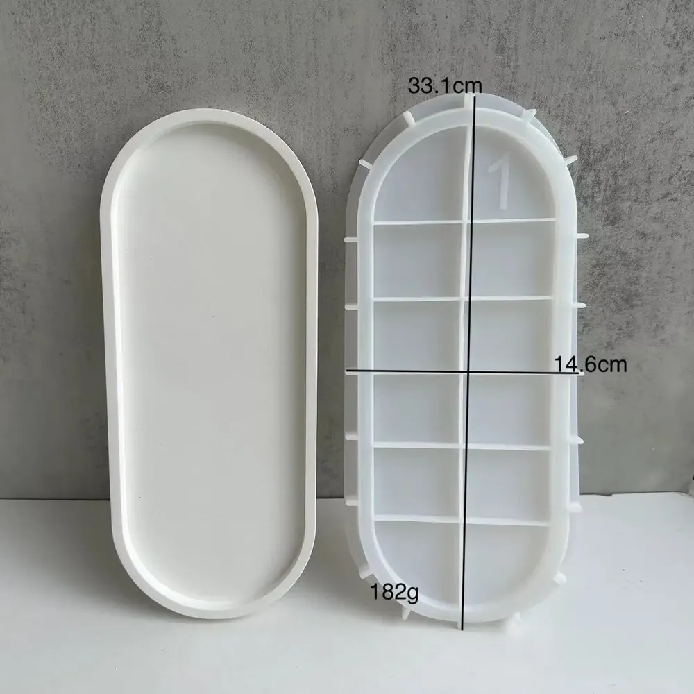 Moule plateau ovale pour béton et résine