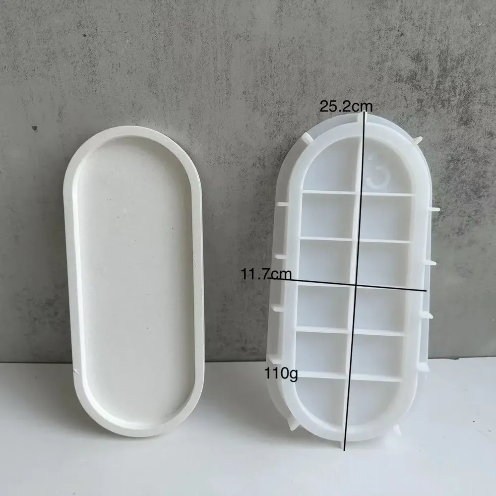 Moule plateau ovale pour béton et résine