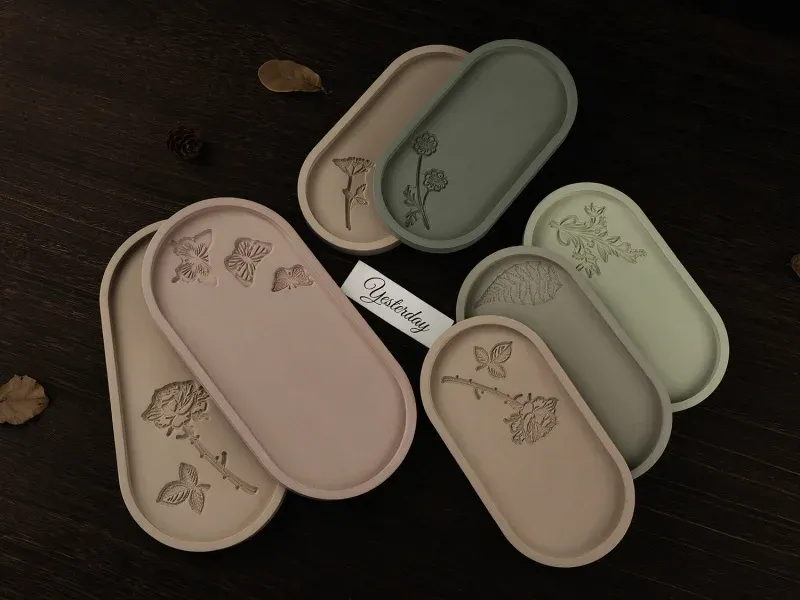 Moule plateau ovale rose papillon pour résine